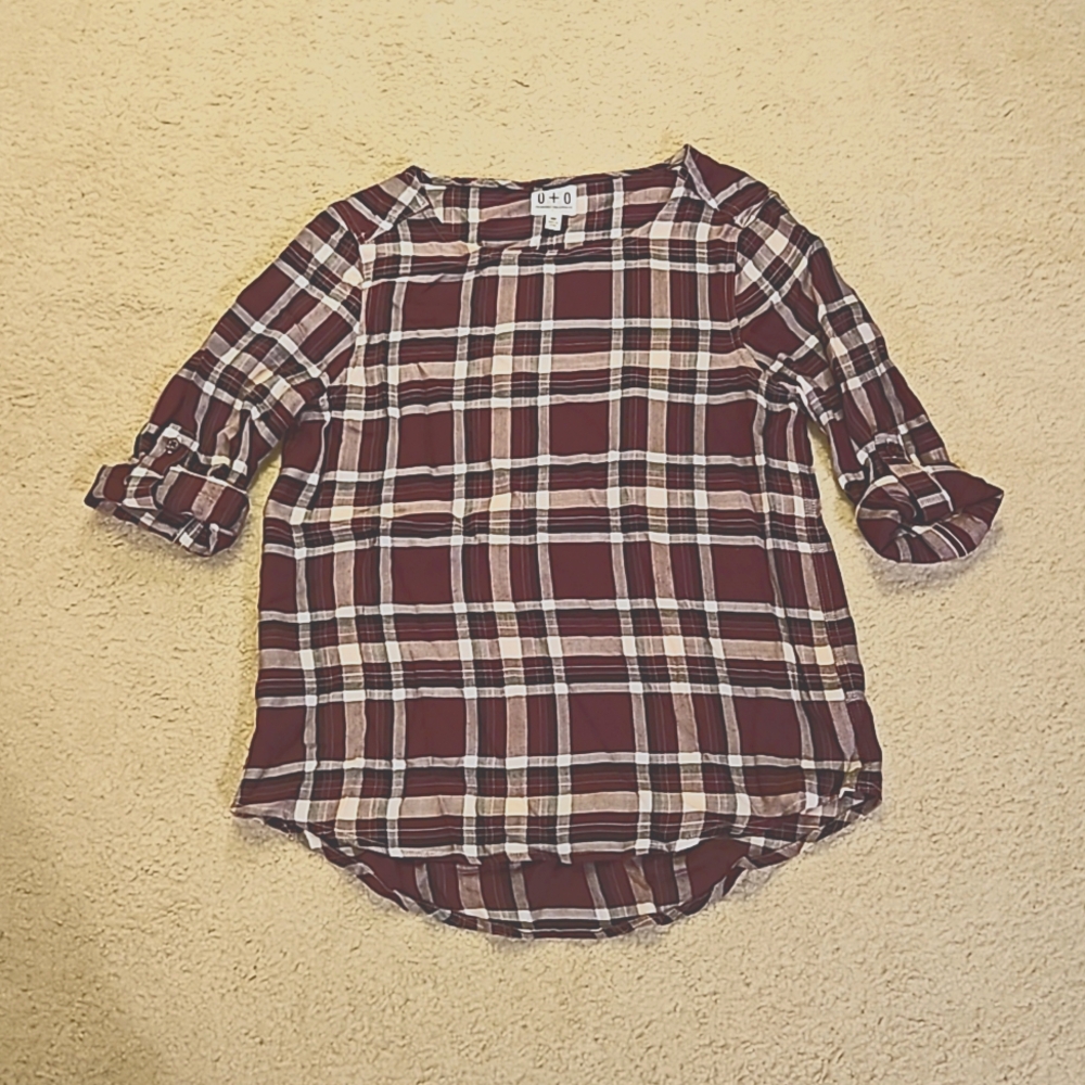 O+O Plaid Top